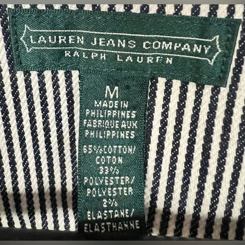 Ralph Lauren Black and White Jean‎ Jacket, Size: Medium, Pre-Owned - Picture 2 of 5